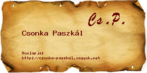 Csonka Paszkál névjegykártya